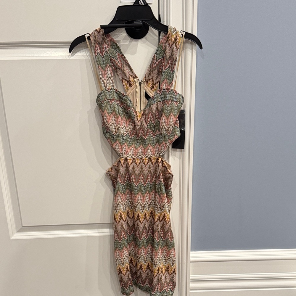 Ark & Co Multicolor Zigzag Cutout Dress